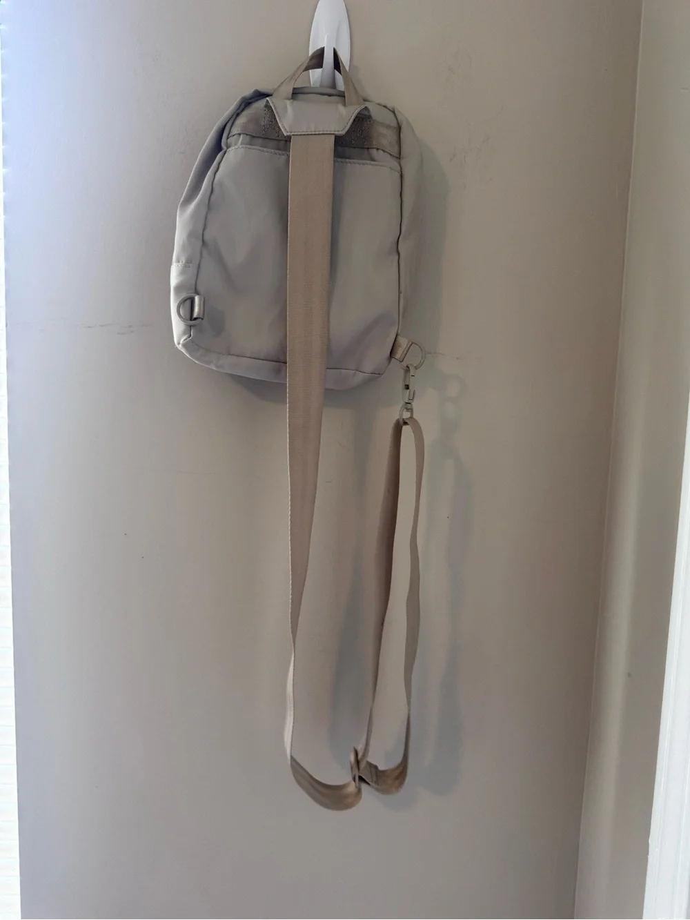 Moby Transit Cross Body Diaper Bag Sling Unisex Nylon Tan Beige Dune LN